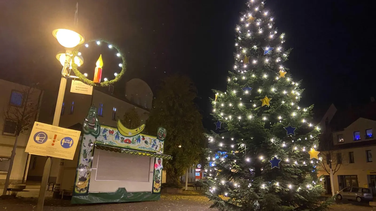 Tauchaer Weihnachtsmarkt: Baum soll durch Muskelkraft erstrahlen (Foto: taucha-kompakt.de)