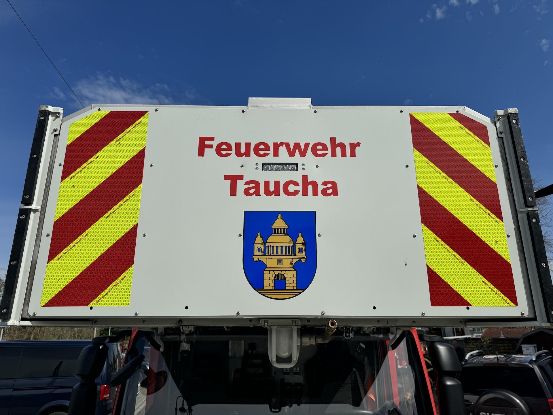 Der Korb der Drehleiter der Freiwilligen Feuerwehr Taucha (Symbolbild: Daniel Große)