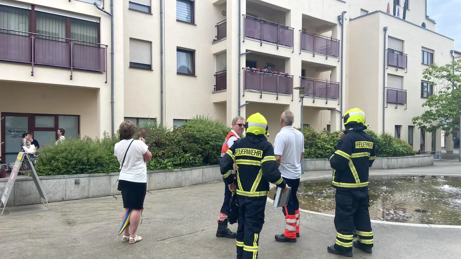 Rettungseinsatz an der August-Bebel-Straße (Foto: taucha-kompakt.de)