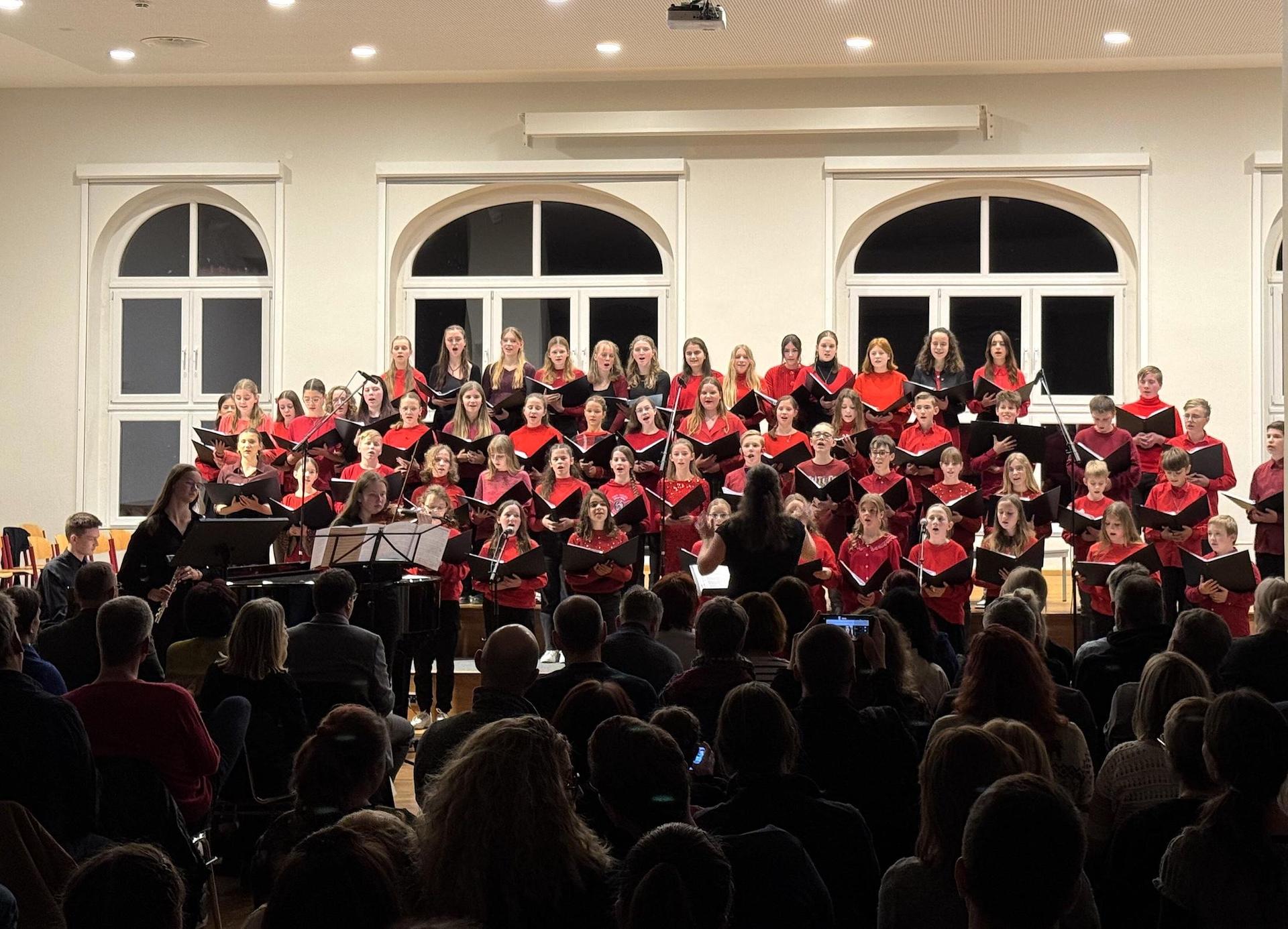 Professionell und mit viel Leidenschaft wurde am Dienstagabend das Adventskonzert des Tauchaer Gymnasiums aufgeführt. (Foto: Daniel Große)