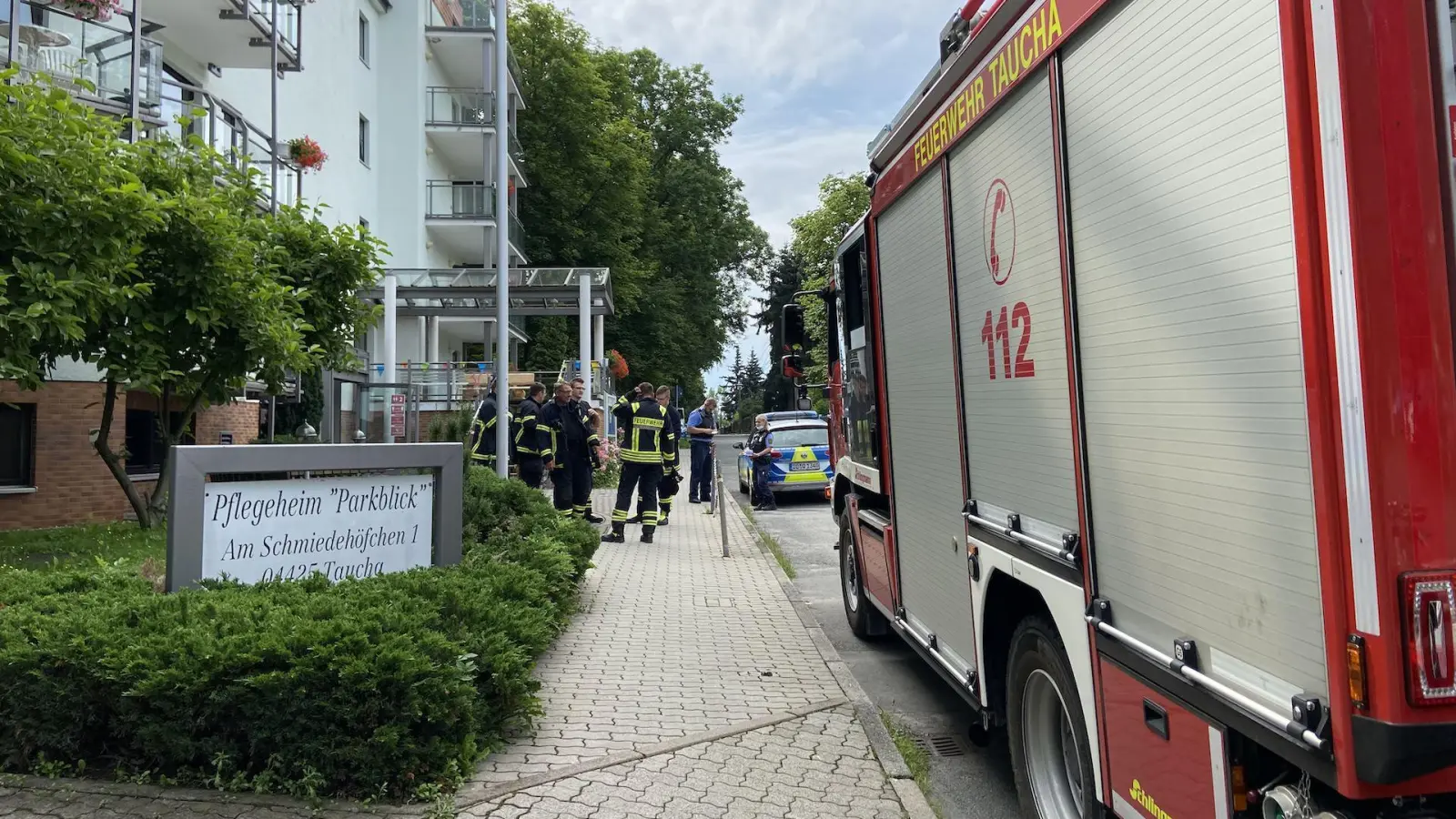 Feuerwehreinsatz am Pflegeheim Parkblick (Foto: taucha-kompakt.de)