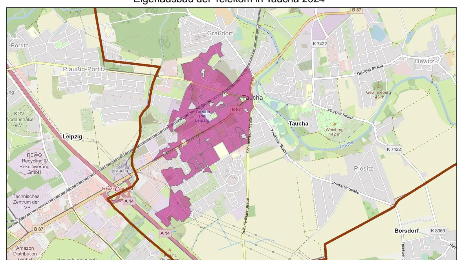Das geplante Ausbaugebiet der Telekom. (Foto: taucha-kompakt.de)