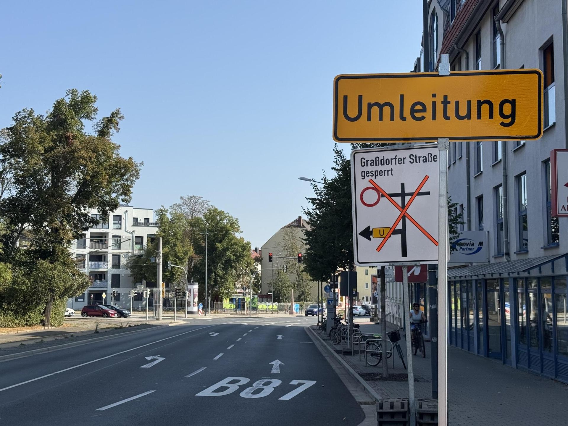 Die Umleitung ist ausgeschildert. (Foto: Daniel Große)