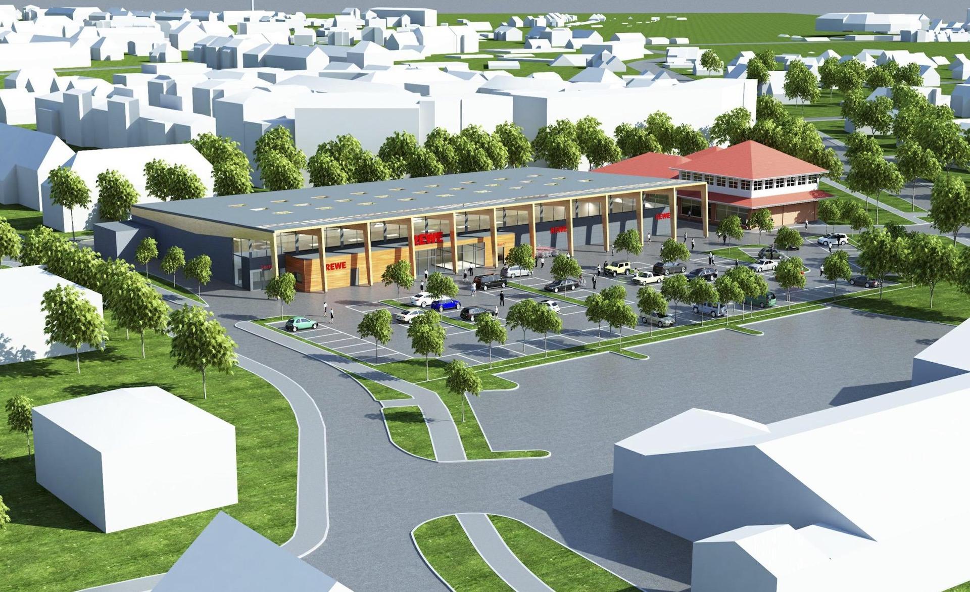 Visualisierung: Baumgardt Franke Architekten für REWE (Foto: taucha-kompakt.de)