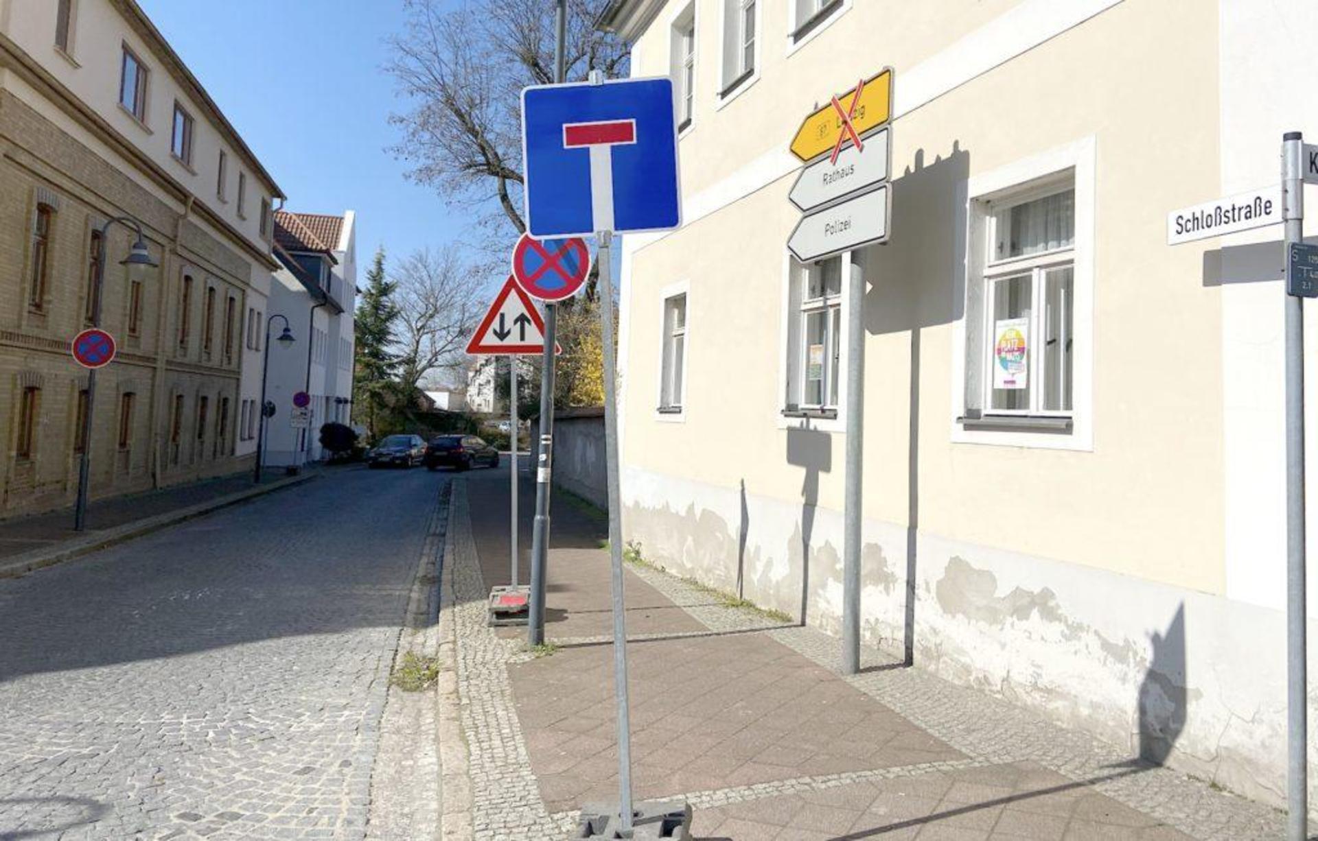Die Schloßstraße wird am 8. und 19. April wegen Bauarbeiten gesperrt. (Archivbild: Daniel Große)