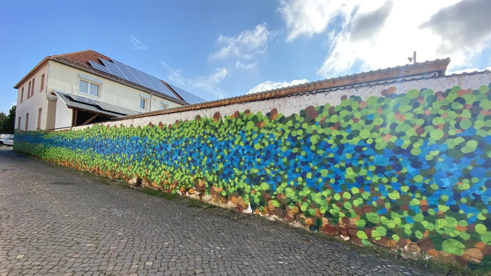 Im Sommer gestaltete Alexander Karle mit Schülern und weiteren Bürgern eine Wand in der Badergasse. (Foto: taucha-kompakt.de)