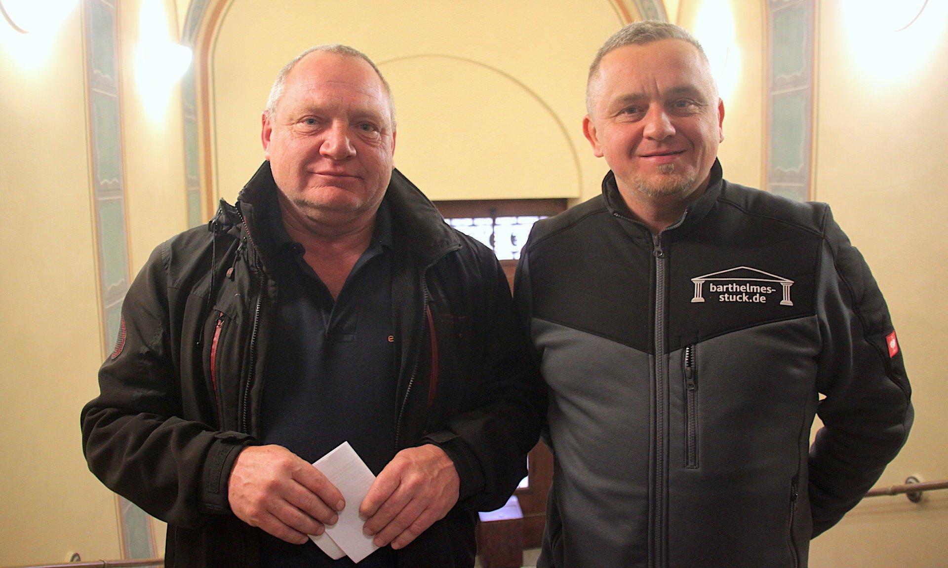 André Hensel (r.) und Jens Barthelmes von den Unabhängigen Wählern Taucha. (Foto: taucha-kompakt.de)