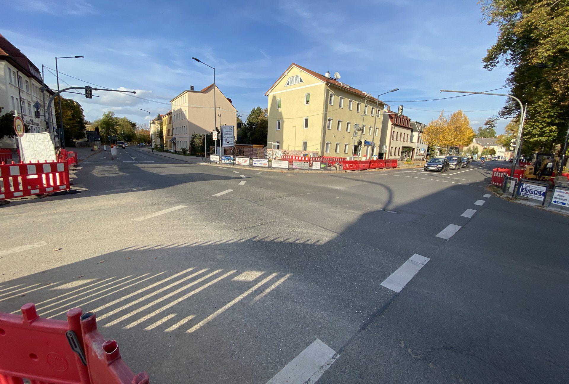 Kreuzung B87 / Graßdorfer Straße: Zusätzliche Bauarbeiten in den Ferien (Foto: taucha-kompakt.de)