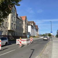 Portitzer Straße: Baustelle in der Umleitung (Foto: taucha-kompakt.de)