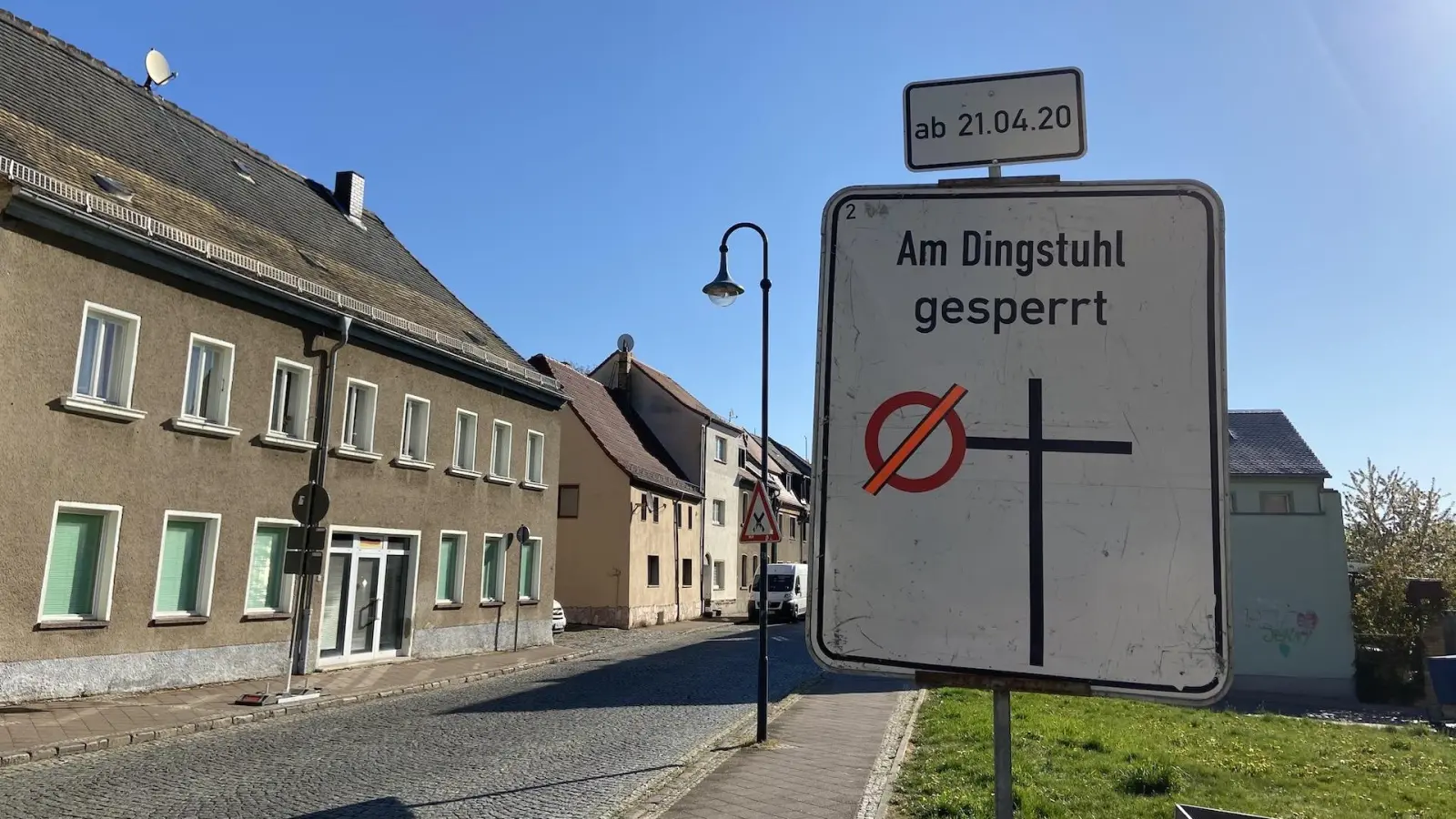 Hinweisschild an der Dewitzer Straße (Foto: taucha-kompakt.de)