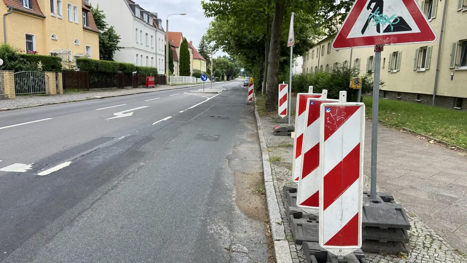Am Donnerstag und Freitag wird auf der Portitzer Straße in Taucha gebaut. (Foto: taucha-kompakt.de)