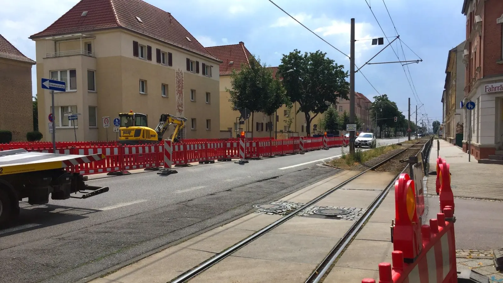 B87 in Taucha Richtung Leipzig gesperrt - und trotzdem kein Stau (Foto: taucha-kompakt.de)